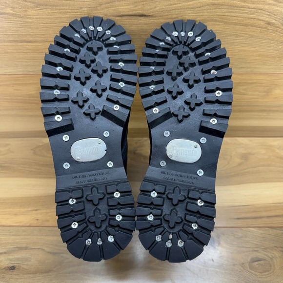 Demonia Combat Boots Mens 9 Blue Leather Cap Toe Hard Toe Lace Up Grunge - Picture 9 of 12